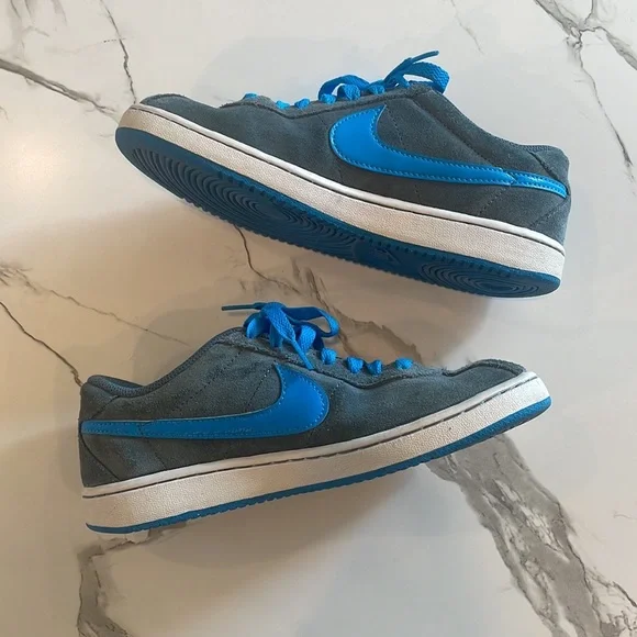 Nike Blazer Low Grey & Blue Suede Shoe, Youth 5.5, Women’s 7, - Picture 10 of 10